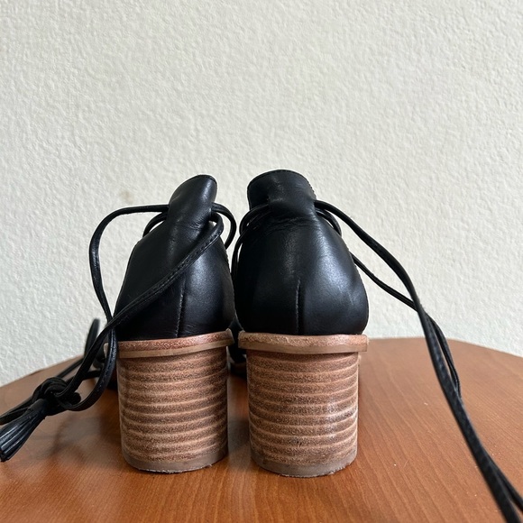 Madewell Daniela Black Leather Lace Up Gladiator Sandals Strappy Block Heel Sz 6 - Picture 10 of 13